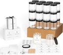 24 Pack 8OZ Thick Glass Jars with Metal Lids,Candle Jars for Candle Making with Kits & Labels & Gift Box,Empty Glass Jars for Food Storage,Canning, Spices, Liquids
