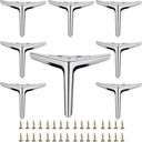 6 inch/15cm Shiny Chrome Metal Furniture Legs Set of 8, DIY Replacement for Short Cabinet Legs, Sofa Legs, Small Dresser Legs