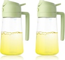2 in 1 Oil Sprayer and Oil Dispenser for Cooking 16 floz Olive Oil Dispenser Bottle for Kitchen -Salad, Air Fryer, 470ml Olive Oil Sprayer (Green 2 Pack)