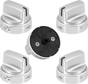 WB03X24818 Stainless Steel Compatible with GE Stove Replacements - Gas Range Burner Control Knob Replace 4363588, AP5989029, PS11729081, EAP11729081 (Pack of 5,Not Universal)