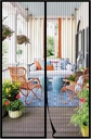 Magnetic Screen Door 45 in W x 105In H Hands Free Self Sealing French Door Screen Heavy Duty Magnetic Closure Mesh Door Curtains Net for Sliding Door Keep Fly Out Pets Friendly(Black)