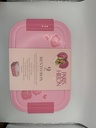 9-Piece Bento Box, Pink with Roses Design, Leak-Proof Lunch Container Set with Utensils