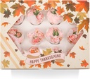 qiqee Thanksgiving 12 Cupcake Boxes with Window 16-Packs Cupcake Box 13"x10"x3.5" Cupcakes Carrier, 12 Cupcake Containers For Thanksgiving Day
