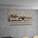 Ceiling Wine Rack,Industrial Bar Floating Wall Shelves,Hanging Wine Rack with Wine Glass Holder,Wall Mounted Wine Rack,Wine Storage Stand with Stemware Hanger,Wall Shelf for Wine Cellar,Kit