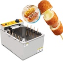 12L Commercial Electric Deep Fryer Stainless Steel Korean Cheese Hot Dogs Sticks frying machine Mozzarella 8 hooks Corn Dog Fryer for Snack