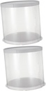 Baluue 2pcs Box Paperboard Pet Plastic Cake Box 8inch Round Wedding Cake Carrier Window Shop for Dessert Packaging (double-layer)