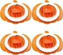 Jinei 8 Pcs Fall Tableware Set Include Large Ceramic Pumpkin Shaped Plates White Dinner Ceramic Plates Small Pumpkin Shaped Bowls and Place Mats for Thanksgiving Autumn Halloween Table Party Decor