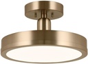 KICHLER Riu 52589CPZ Semi-Flush 1-Light LED 14.25˝ with Opaque White Acrylic Diffuser in Champagne Bronze