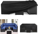 Patio Covers for Outdoor Furniture 112"L X112"W X41"H/285x285x105cm 600D Heavy Duty Furniture Cover,Patio Table and Chair Covers Rectangular Patio Set Cover,Outdoor Furniture Covers Waterproof-Black