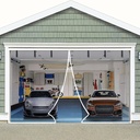 Magnetic Garage Door Bug Screen, Available in 40+ Sizes (from 8x7ft to 18x10ft), Heavy Duty Mesh Net Screen for Patio, Outdoor, Gym, Crafts Sun House Porch(White,8FT*10FT/96"*120")