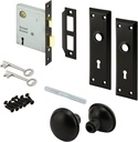 Prime-Line E 2798 Mortise Keyed Lock Set with Matte Black Knob – Perfect for Replacing Broken Antique Lock Sets and More, Fits 1-3/8 In.-1-3/4 In. Interior Doors, Matte Black (Single Pack)
