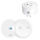 LoraTap Mini Remote Control Outlet Plug Adapter, 656ft Range Wireless Light Switch for Household Appliances, No Hub Required, 10A/1100W, White