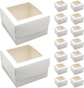 25pcs Bakery Boxes With Window Cookie Treat Boxes Cake Carriers For Cupcakes Valentine'S Day Mother'S Day Christmas Holiday Gatherings White 4 Inches