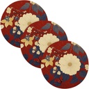 3 Pcs Round Trivet for Hot Pots and Pans 15in Cotton Thread Weave Heat Resistant Mats for Crock Pot Kitchen Aid Flower Peony