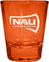 R and R Imports Northern Arizona Lumberjacks Engraved Full Color 2 oz Shot Glass Orange Officially Licensed Collegiate Product 2-Pack