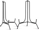 2 Pack Improved Anti-Slip Plate Stands, 10 Inch Black Iron Display Stands for Frames, Pictures, Books, Artworks