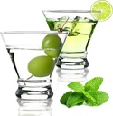 8OZ Stemless Martini Glasses Set of 2, Hand Blown Stemless Cocktail Glasses for Bar, Martini, Cosmopolitan, Manhattan, Gimlet, Pisco Sour, Brandy