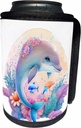 Can Cooler Bottle Wrap - Pretty Floral Dolphin Illustration Illustrations