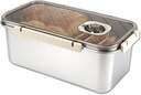 304 Stainless Steel Bread Box for Kitchen Countertop, Time Recording Bread Storage Container with Lid Bread Keeper Bread Storage for Homemade Bread, Toast, Bagel, Loaf