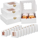 20Pcs Capacity Cupcake Boxes with Window Packaging for Birthdays Weddings for Personal and Business Use Decorative Boxes