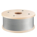 WAYSKA 3/16" Stainless Steel Cable 500FT, 1 x 19 Strands Construction, T316 Marine-Grade Wire Rope Aircraft Cable for Deck Cable Railing System Kit