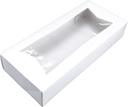 SCT White Window Bakery Boxes with Attached Flip Top, 4-Corner Beers Design, 12.5 x 5.5 x 2.25, White, Paper, 200/Carton