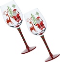 2pcs Christmas Wine Glasses Santa Claus Crystal Goblets for Holiday Parties Festive Drinkware for Weddings and Celebrations Elegant Design for Christmas Gatherings