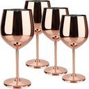 TJ Wine Glasses Stainless Steel Set of 4, Unbreakable Wine Glass 17oz, Wine Accessories Cool Wine Glass, Wine Goblets for Outdoor, Travel, House Warming, Valentines, Anniversary, Rose