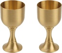 2 Pack Chalice Goblet Wine Brass Cup Shot Glasses Ritual Chalice Wine Glasses for First Communion Decoration