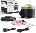 Electric Lunch Box for Adults 40 oz Portable Food Warmer 12V/24V/110V/220V Heated Lunch Box for Work, Office, Car, Travel, Home Use (Black)