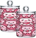 Cute Pig Airtight Transparent Plastic Storage Jar Glass Food Storage Container for Food Herbs Tea etc with Storage Lid easy to use and clean, B06D22014