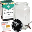 Craft A Brew - Kombucha Jar with Dispensing Valve - For Kombucha Fermentation - Includes Custom Cloth Cover- Proprietary Design