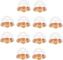 OUNONA 50sets Egg-yolk Puff Boxes Dome Cake Holder Muffin Dome Container Cookie Cake Box Round Sakura Sticker for Home