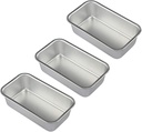 MARURY Stainless Steel Bread Box 3pcs Aluminum Alloy Baking Bread Pan Loaf Pan Nonstick Loaf Bread Toast Pan Home Bakeware Baking Tools Cake Stencil (Color : Silver 3pcs)
