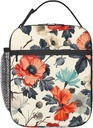 Floral Insulated Lunch Box for Women Men Floral Lunch Bag for Work,Picnic,Travel,Hiking,Beach or Fishing Polyester