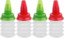 UPKOCH 4 Pack Icing Squeeze Bottle Cookie Icing Bottles Small Plastic Piping Cream Squeeze Writer Food Coloring Cake Decorating Supplies, Home Baking Assorted Colors