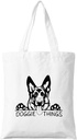 Doggie Things Canvas Tote Bag for Women, Dogs Lover Gift for Dog Mom, Birthday Christmas Cute Shepherd Gifts For Women.