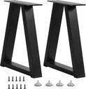 16 Inch Trapezoid Bench Legs Metal Coffee Table Legs, End & Side Table Feets, DIY Furniture for Desk Chair, Set of 2 (H16 x W10.8, Black)