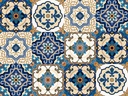 Kakofaci Bohemian Style 12 Pcs (6x6 in) Decorative Tile Stickers,Peel and Stick Wallcovering Self-Adhesive Waterproof Vinyl Tile Stickers for Kitchen Living Room Floor（Blue）