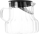 Mikinona Glass Carafe Lid Vertical Stripes Water Pitcher Milk Jugs for Brewing Tea Hand Brewed Coffee Serving Stylish Functional Home Decor