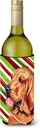 Caroline's Treasures LH9241LITERK Bloodhound Candy Cane Holiday Christmas Wine Bottle Hugger Bottle Cooler Sleeve Hugger Machine Washable Collapsible Insulator Beverage Insulated Holder