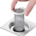 Resdenio Bathroom Sink Drain Strainer Stainless Steel, 2 Pack Floor Drain Filter Mesh Basket Filter Hair Trap Anti-Clog Slag Strainer - Large Wide Rim 2.16" Diameter