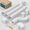 3" 12.5Ft Mini Split Line Set Cover with Flexible Duct, Upgrade PP Decorative Paintable Lineset Cover Kit, 39.37" per Straight Duct, for Minisplit, Air Conditioner, Central AC, HVAC
