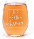 The Skin Whisperer Stemless Wine Glass - Glow & Goblet, Esthetician Gift, Gifts for Women, Graduation Gift - 1 Glass