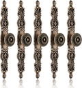 5Pcs Vintage Antique Floral Cabinet Handles, 3.8" Holes Space Bronze Dresser Handles for Dresser Drawers Cupboard, 6.3" Length