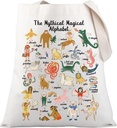 PLITI Mythical Creature Tote Bag: Cryptozoology Lovers Gift - The Magical Alphabet Monster Collection