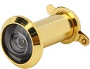 Door Viewer Zinc Alloy 220 Degree Anti Theft Home Security Camera with Sturdy Cover for Wood, Fiberglass, Metal Doors (Simple 16 Gold, Aperture 16-19, Door Thickness)