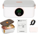 Iridesc Heated Electric Lunch Box, Automatic Heating-Cordless, 1L Capacity, Self Heating for Office, Car, and Outdoor Use