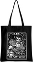 Tarot Gothic Skull Tote Bag - Funny Gifts for Goths, Skeleton Reusable Grocery Bag, Witchy Halloween Weekender Bag