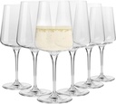Krosno White and Sparkling Wine Glasses, 6 piece set, 13.52 oz, Infinity Collection, Elegant, Crystal Glass, Lead-free Glass, Dishwasher Safe, Made in Europe